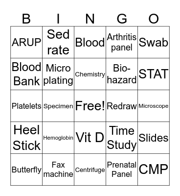 Lab Bingo Card