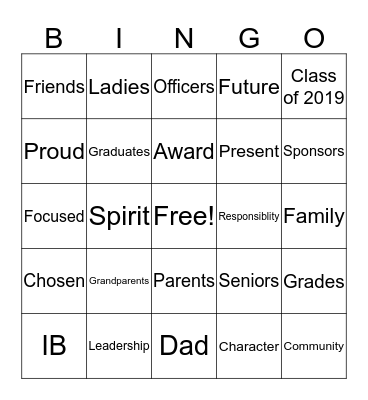 Marshall Bingo Card