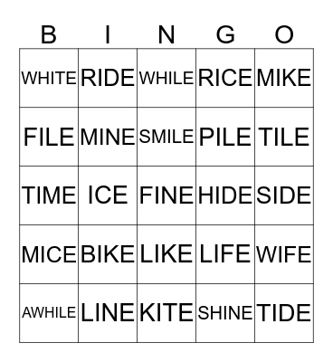 SNEAKY E BINGO Card