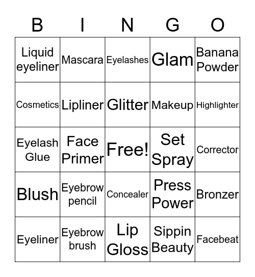 Sippin Beauty  Bingo Card