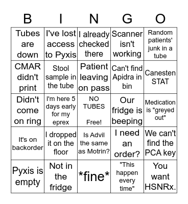 Desk Tech Bingo Card