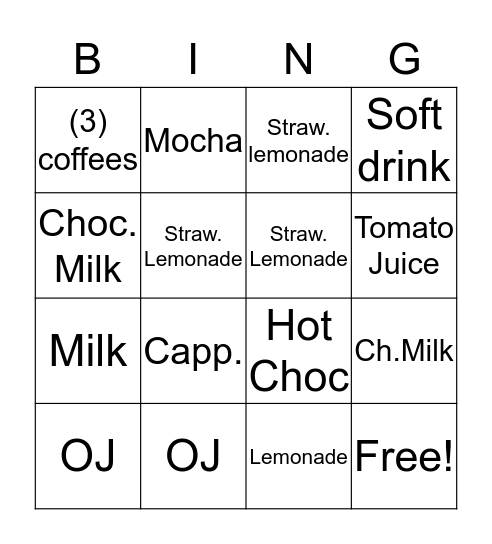 Bob's Bingo! Bingo Card