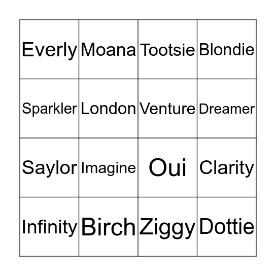 Blingo Bingo Card