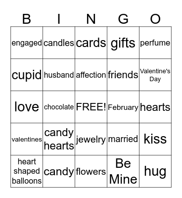 Valentine's Bingo Card