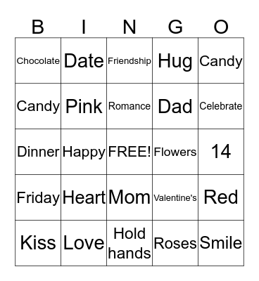 Happy Valentine's Day!! Bingo Card