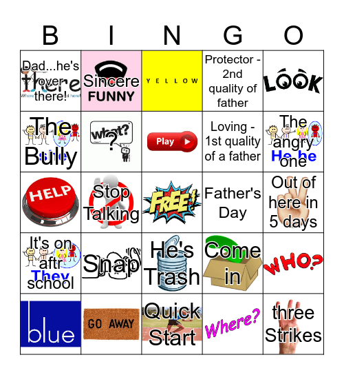 Mr. McDonald's Father's Day Bingo Card