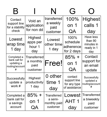 Learning Lab Bingo Card