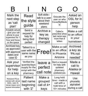 Hub Jr Bingo Card