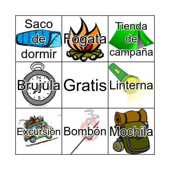 Vocabulario Bingo Card