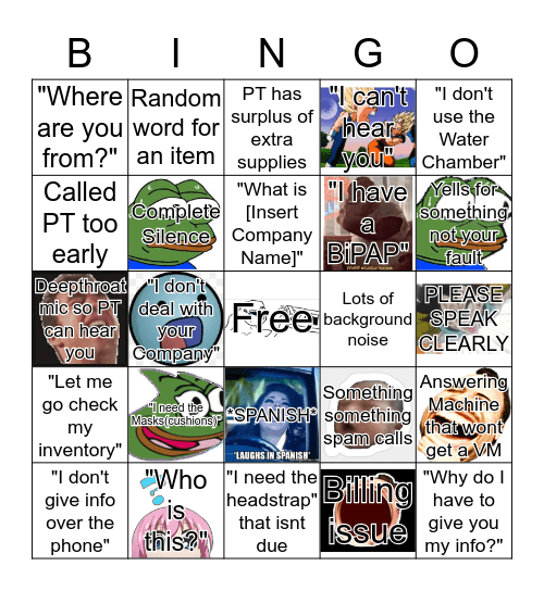 CPAP Bingo Card