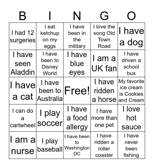 Aloha Bingo Card