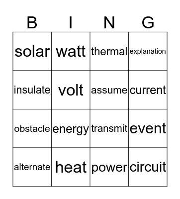 GR5 Unit2 Parts1&2 REACH Bingo Card