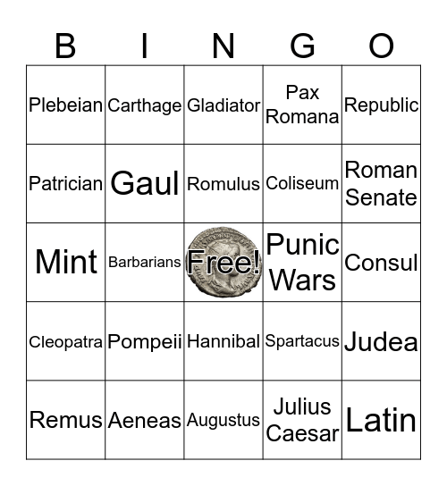 Ancient Rome Review Bingo Card