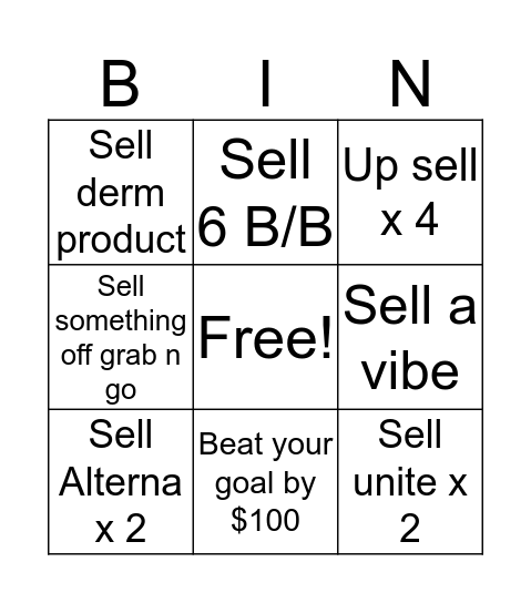Bower Bingo Card