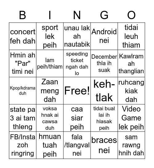 Nelawknak Bingo Card