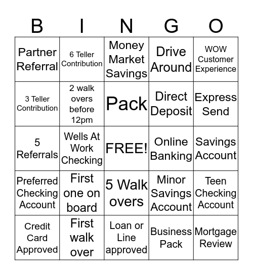 Teller Bingo Card