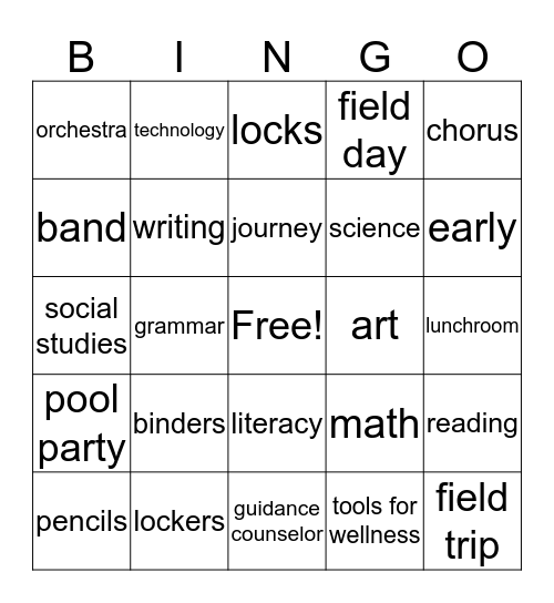 BMS Bingo Card