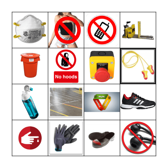 Safety Friday Bingo Card