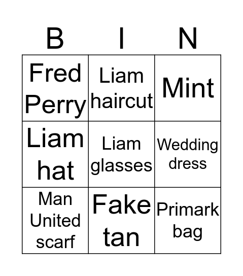 Manchester Bingo Card