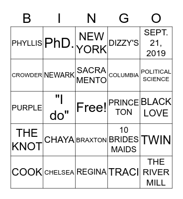 IT'S ALL ABOUT CHAYA! Bingo Card