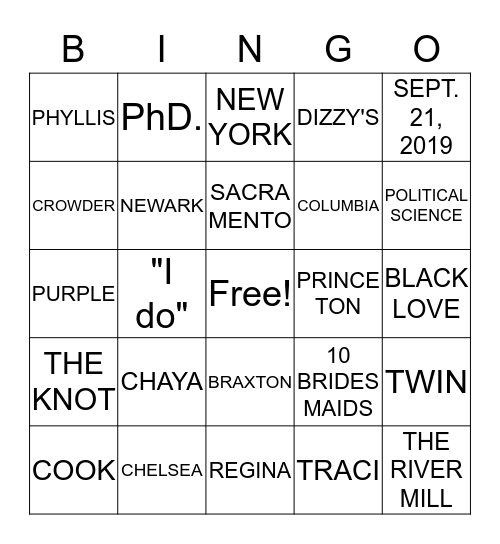 IT'S ALL ABOUT CHAYA! Bingo Card