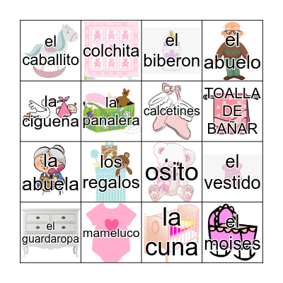 BABY SHOWER LOTERIA Bingo Card