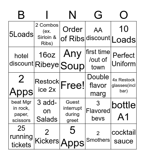 Aspen Bingo Card