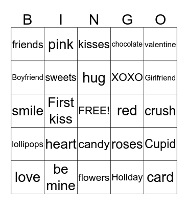 Valentine Bingo Card