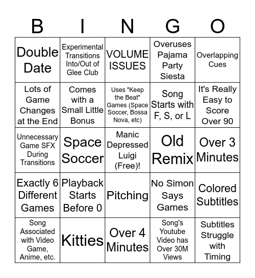 Waffle Bingo Card