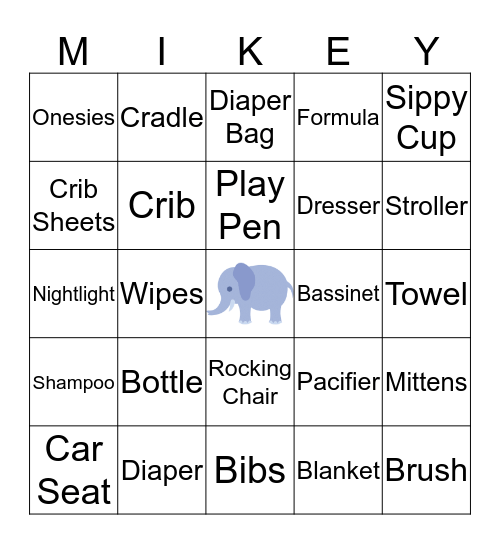 L'Keesha's Baby Bingo Card