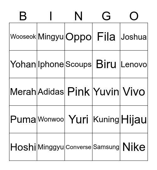 Bingo with racel Bingo Card