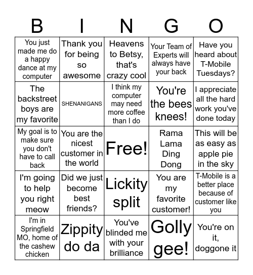 You bet your UP this is a good BINGO Card