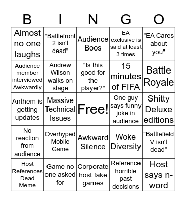EA Conference Bingo Card