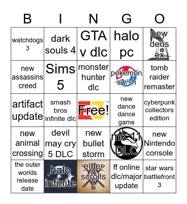 Chris' E3 Bingo Card