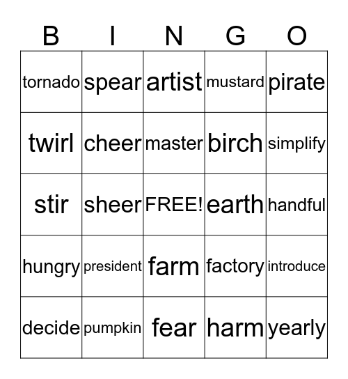 Week 5 Level 7 and 8 Bingo Card