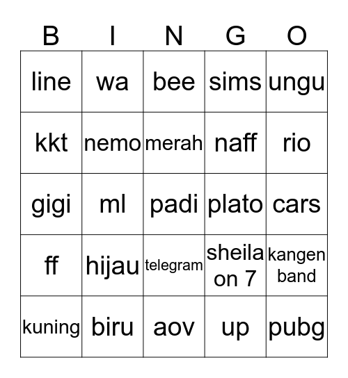 na fla Bingo Card