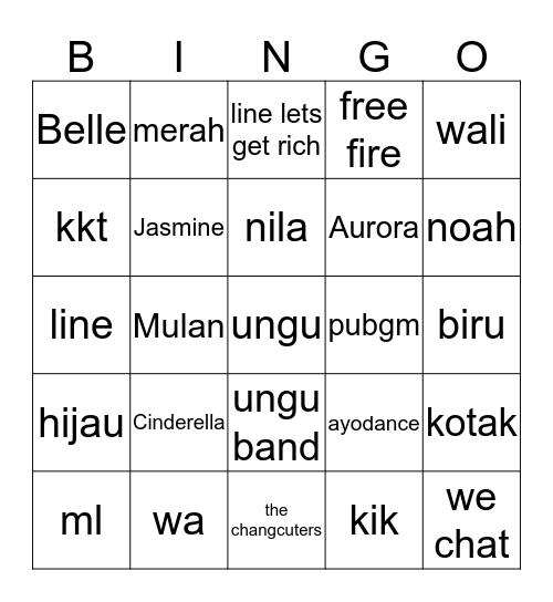 bingi bingo Card