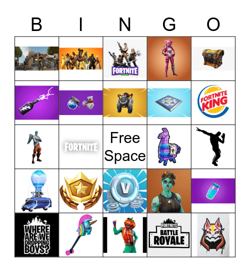 FORTNITE BINGO Card