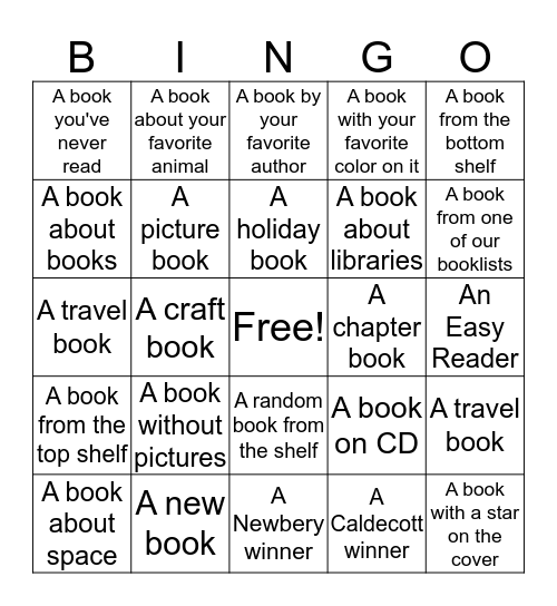 Buzz Lightyear Book Bingo Card