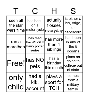 find someone who.... Bingo Card