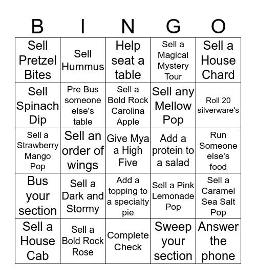 I'M IN A GOOD MOOD THANK YOU Bingo Card