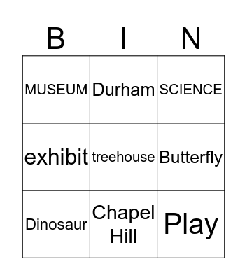 Museums Bingo Card