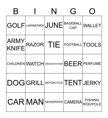 Father's Day Bingo! Bingo Card