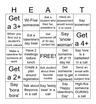 Valentine's Day Bingo  Bingo Card