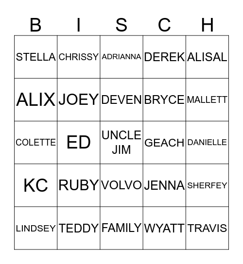 GAME NIGHT Bingo Card