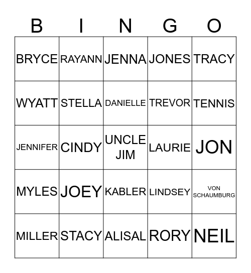 GAME NIGHT Bingo Card