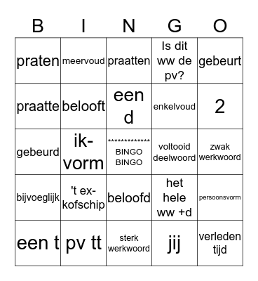 ICT-idee     Tafels van 1 t/m 10 Bingo Card