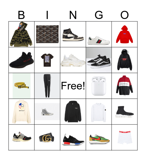 Fashion Reps Bingo #001 (Can be any colourway) Bingo Card