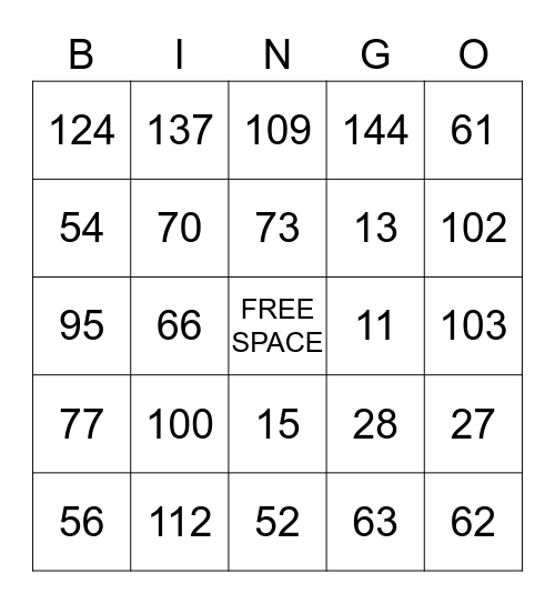 Old School Bingo Game Bingo Card