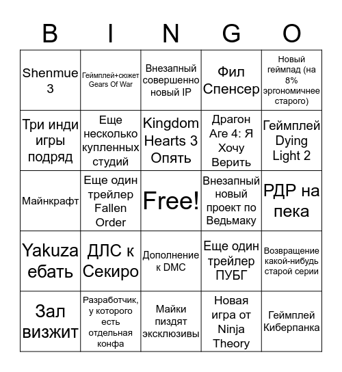 Презентация Майков Bingo Card